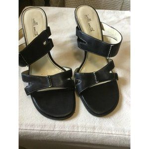 Wiili Smith Strappy Black Slide On Heels Sandals